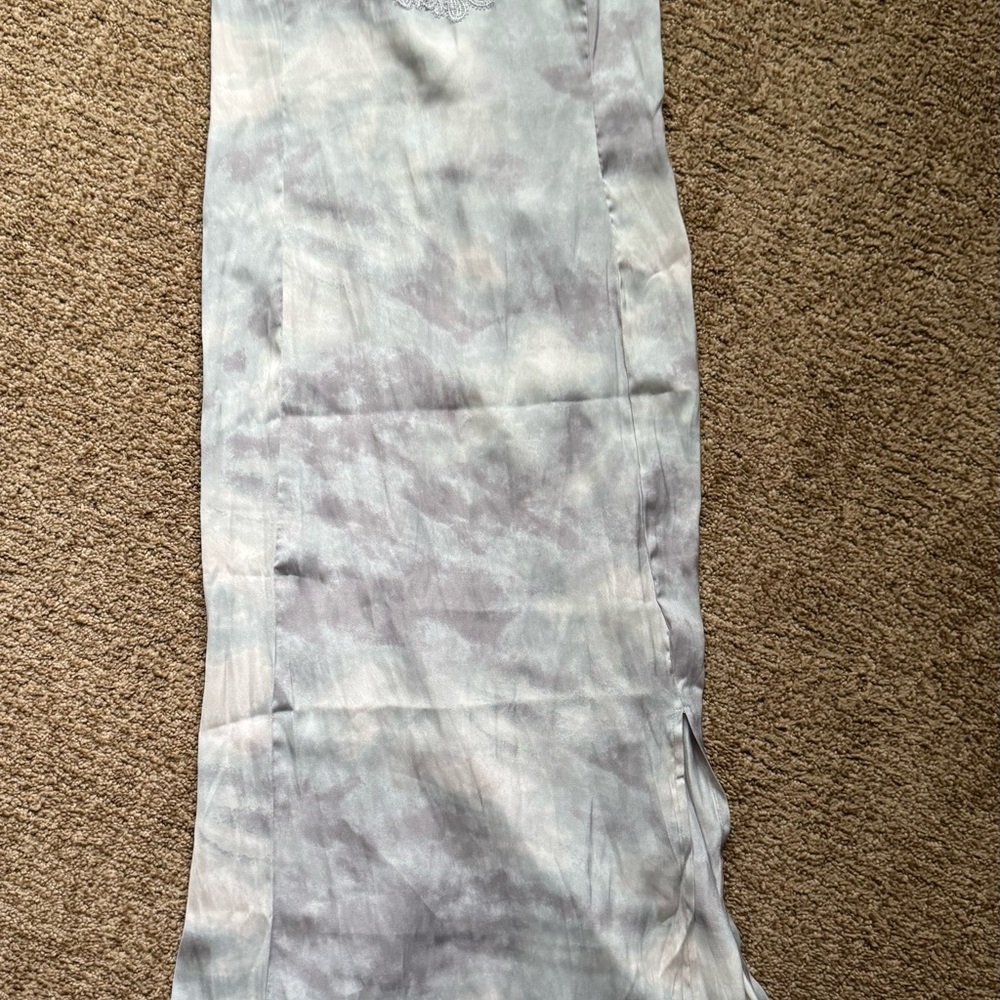 Free People Tie-Dye Chemise in Gray and White